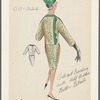 Suit with contrast banding with half hidden button detail