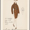 Suit belted high with narrow leather belt