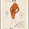 Casually leather belted long jacket suit with contrast weskit