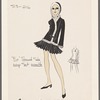 "Fur" trimmed side wrap suit ensemble