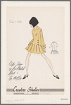 Crepe dress with low pleated skirt and tie neckline