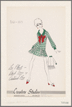 Low pleats on print dress with contrast bow
