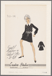 Faggoted shirtdress with contrast collar and tie belt