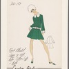 Front pleated dress with white satin collar, cuffs and belt