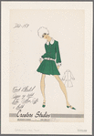 Front pleated dress with white satin collar, cuffs and belt