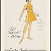 Shaped, checked panel on solid dress