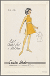 Shaped, checked panel on solid dress