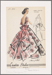 1950s evening wear fashion sketch