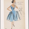 1950s evening wear fashion sketch