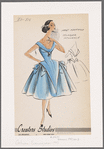 1950s evening wear fashion sketch