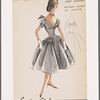 1950s evening wear fashion sketch