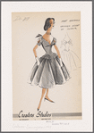 1950s evening wear fashion sketch