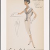 1950s evening wear fashion sketch