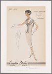 1950s evening wear fashion sketch