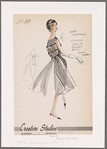 1950s evening wear fashion sketch