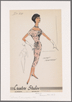 1950s evening wear fashion sketch
