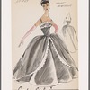 1950s evening wear fashion sketch