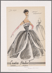 1950s evening wear fashion sketch