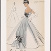 1950s evening wear fashion sketch