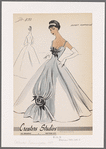 1950s evening wear fashion sketch