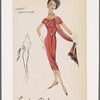 1950s evening wear fashion sketch