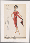 1950s evening wear fashion sketch