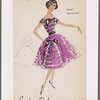1950s evening wear fashion sketch