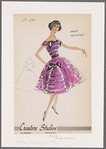 1950s evening wear fashion sketch