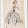 1950s evening wear fashion sketch