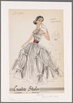 1950s evening wear fashion sketch