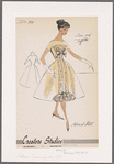 1950s evening wear fashion sketch