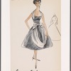 1950s evening wear fashion sketch