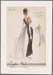 1950s evening wear fashion sketch