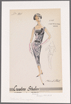 1950s evening wear fashion sketch