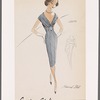 1950s evening wear fashion sketch