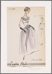 Sleeveless point d'espirit dress with neckline shirring and waist ribbon sash with floral decoration