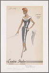 Sleeveless shantung cocktail dress with contrast collar that crosses over bodice; side button closure with fringed sash coiled around placket