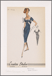 Short-sleeved sheath dress with square neckline and contrast fabric wound through bodice