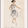 Chiffon on voil dress with drop waist, full skirt and lace trim