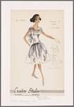 Chiffon on voil dress with drop waist, full skirt and lace trim