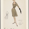 1950s evening wear fashion sketch