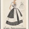 1950s evening wear fashion sketch