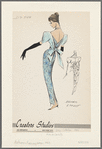 1950s evening wear fashion sketch