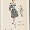 1950s evening wear fashion sketch