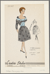 1950s evening wear fashion sketch