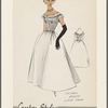 1950s evening wear fashion sketch