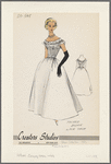 1950s evening wear fashion sketch