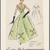 1950s evening wear fashion sketch