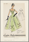 1950s evening wear fashion sketch