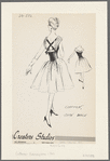 1950s evening wear fashion sketch